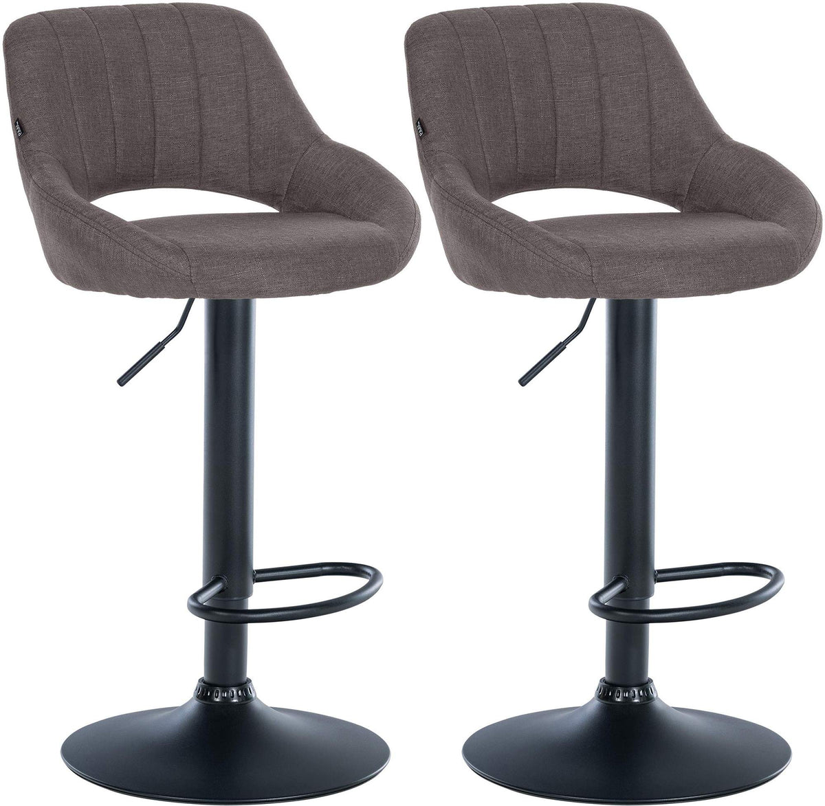 2er Set Barhocker Milet Stoff B - dunkelgrau