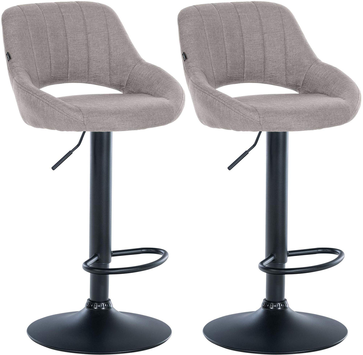 2er Set Barhocker Milet Stoff B - grau