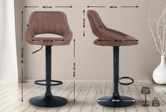 2er Set Barhocker Milet Stoff B - braun
