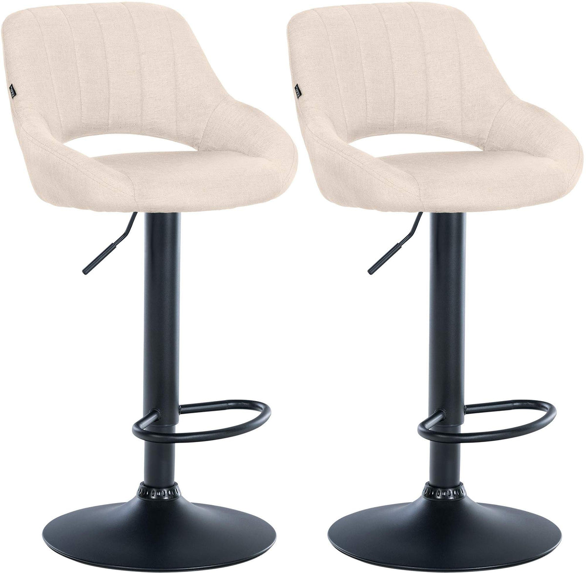 2er Set Barhocker Milet Stoff B - creme