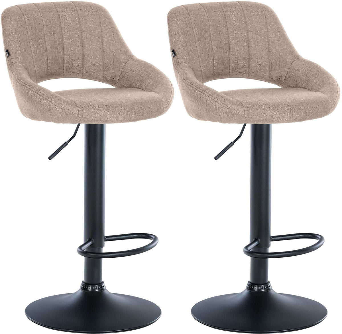 2er Set Barhocker Milet Stoff B - taupe