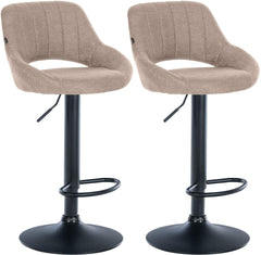 2er Set Barhocker Milet Stoff B - taupe