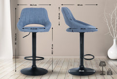 2er Set Barhocker Milet Stoff B - blau