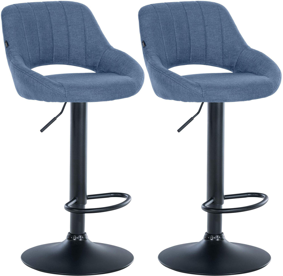 2er Set Barhocker Milet Stoff B - blau