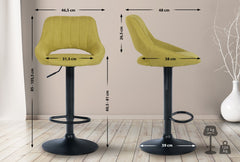 2er Set Barhocker Milet Stoff B - gr�n