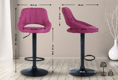 2er Set Barhocker Milet Stoff B - lila