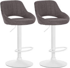 2er Set Barhocker Milet Stoff W - dunkelgrau