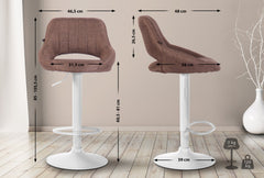 2er Set Barhocker Milet Stoff W - braun