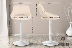 2er Set Barhocker Milet Stoff W - creme