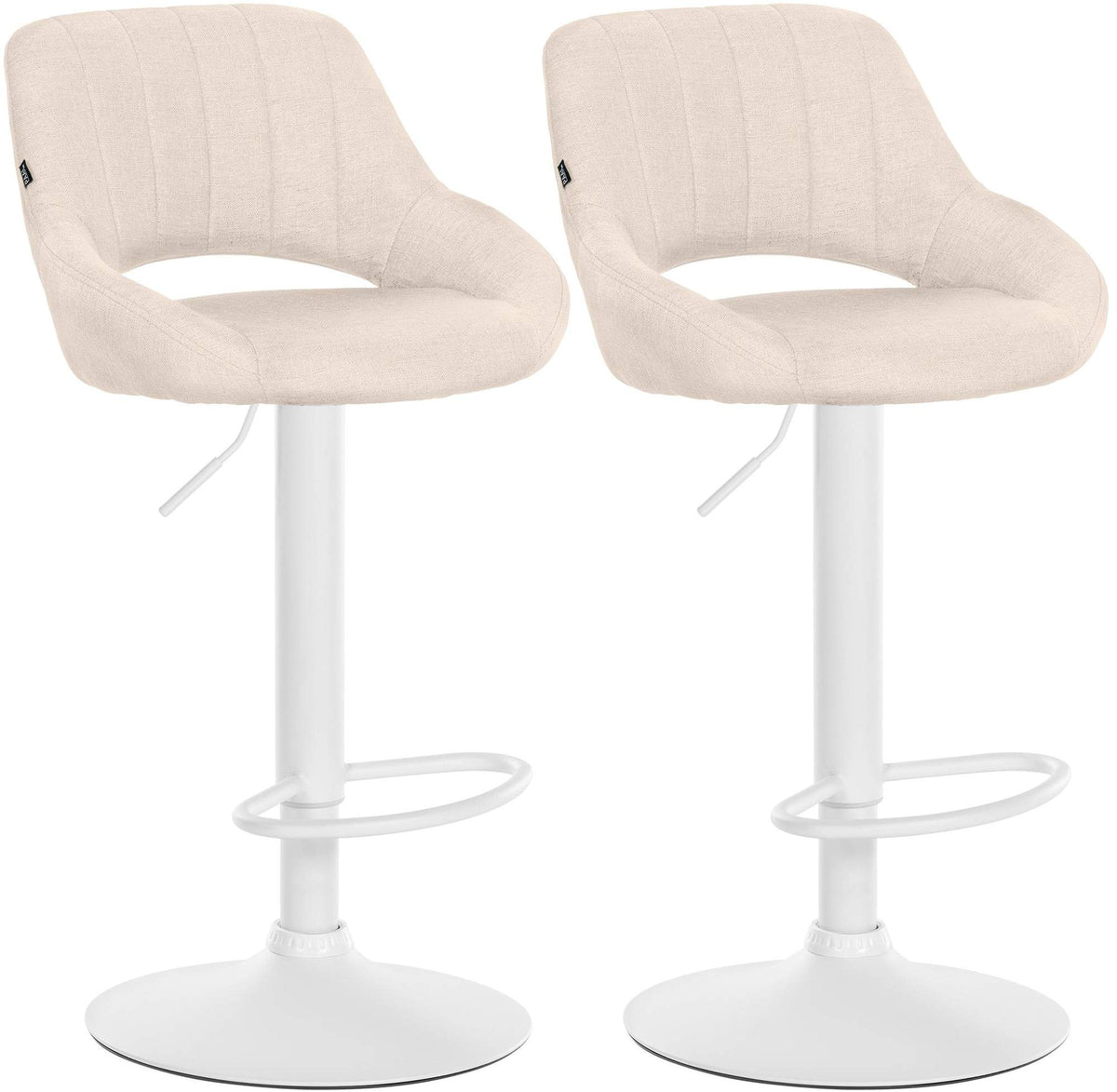 2er Set Barhocker Milet Stoff W - creme