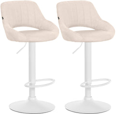 2er Set Barhocker Milet Stoff W - creme