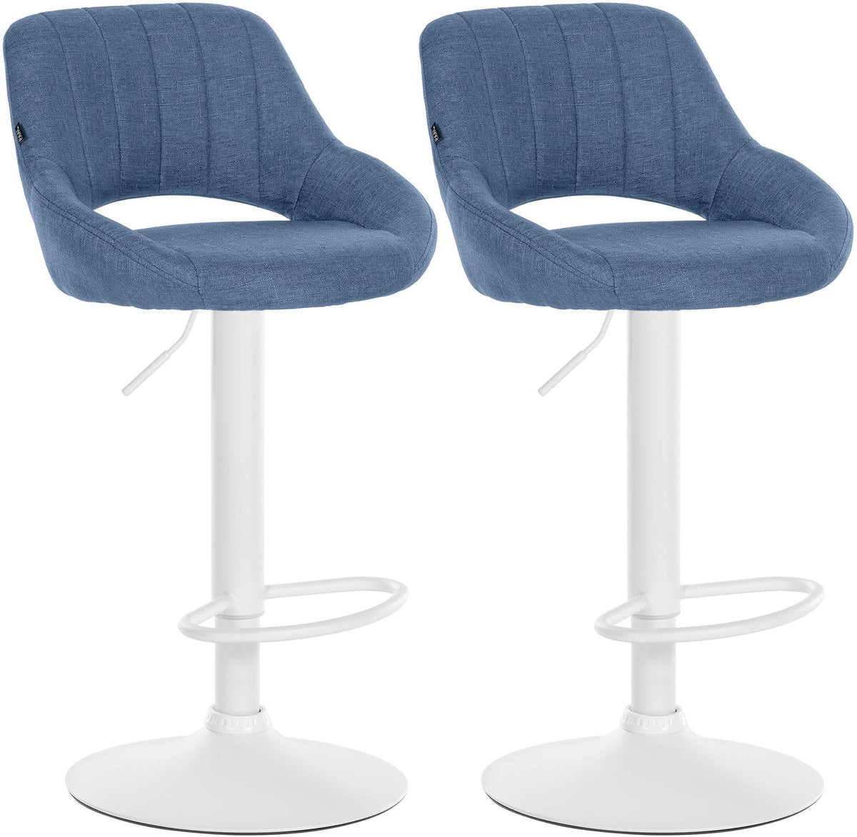 2er Set Barhocker Milet Stoff W - blau