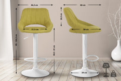 2er Set Barhocker Milet Stoff W - gr�n