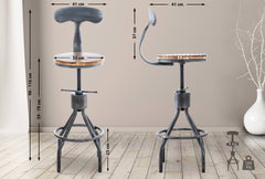 2er Set Barhocker Hanam - antik silber