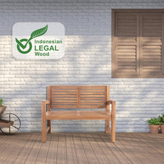 Teakbank Halden 120 cm mit Abdeckhaube - teak