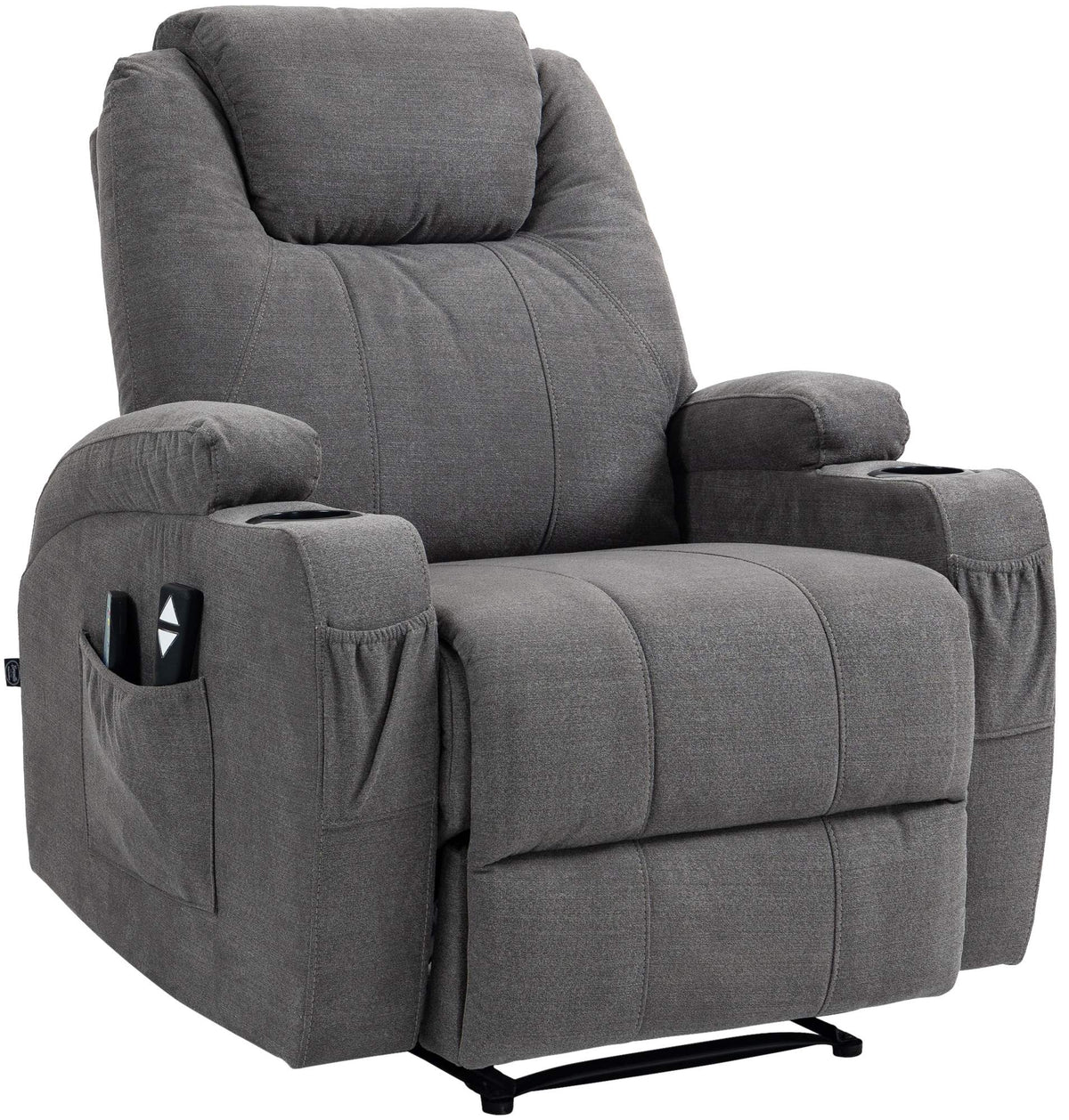 Sessel Hepler mit Massagefunktion Stoff - grau