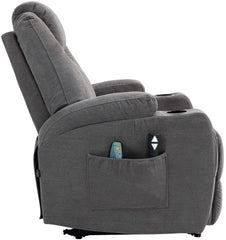 Sessel Hepler mit Massagefunktion Stoff - grau