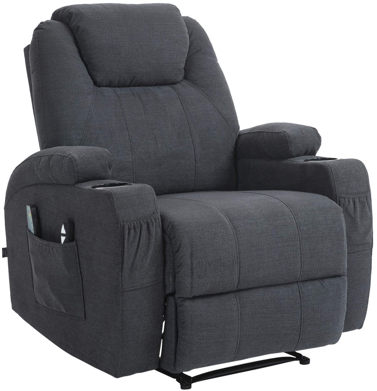 Sessel Hepler mit Massagefunktion Stoff - dunkelgrau