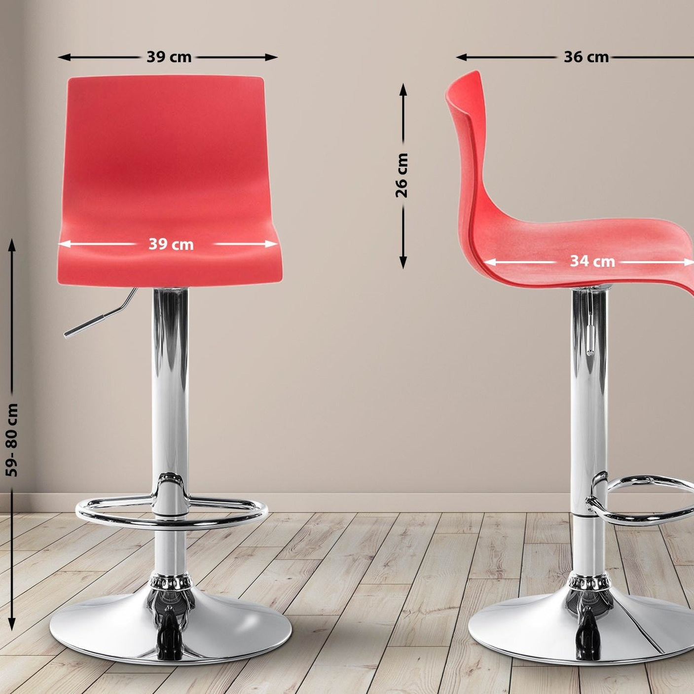 Barhocker Hoover C - rot - InfinityMarket