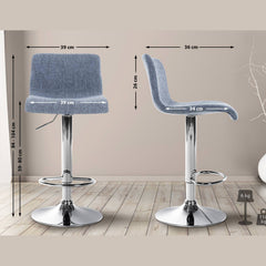 Barhocker Hoover Stoff C - blau