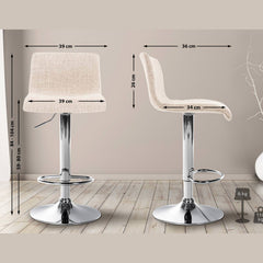 Barhocker Hoover Stoff C - creme