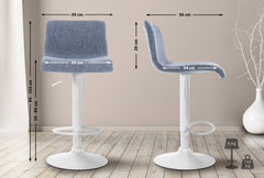 Barhocker Hoover Stoff W - blau