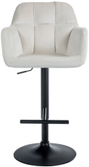 Barhocker Natoma Samt schwarz - creme
