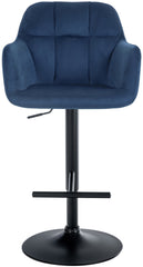 Barhocker Natoma Samt schwarz - blau