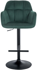 Barhocker Natoma Samt schwarz - gr�n