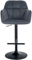 Barhocker Natoma Samt schwarz - dunkelgrau