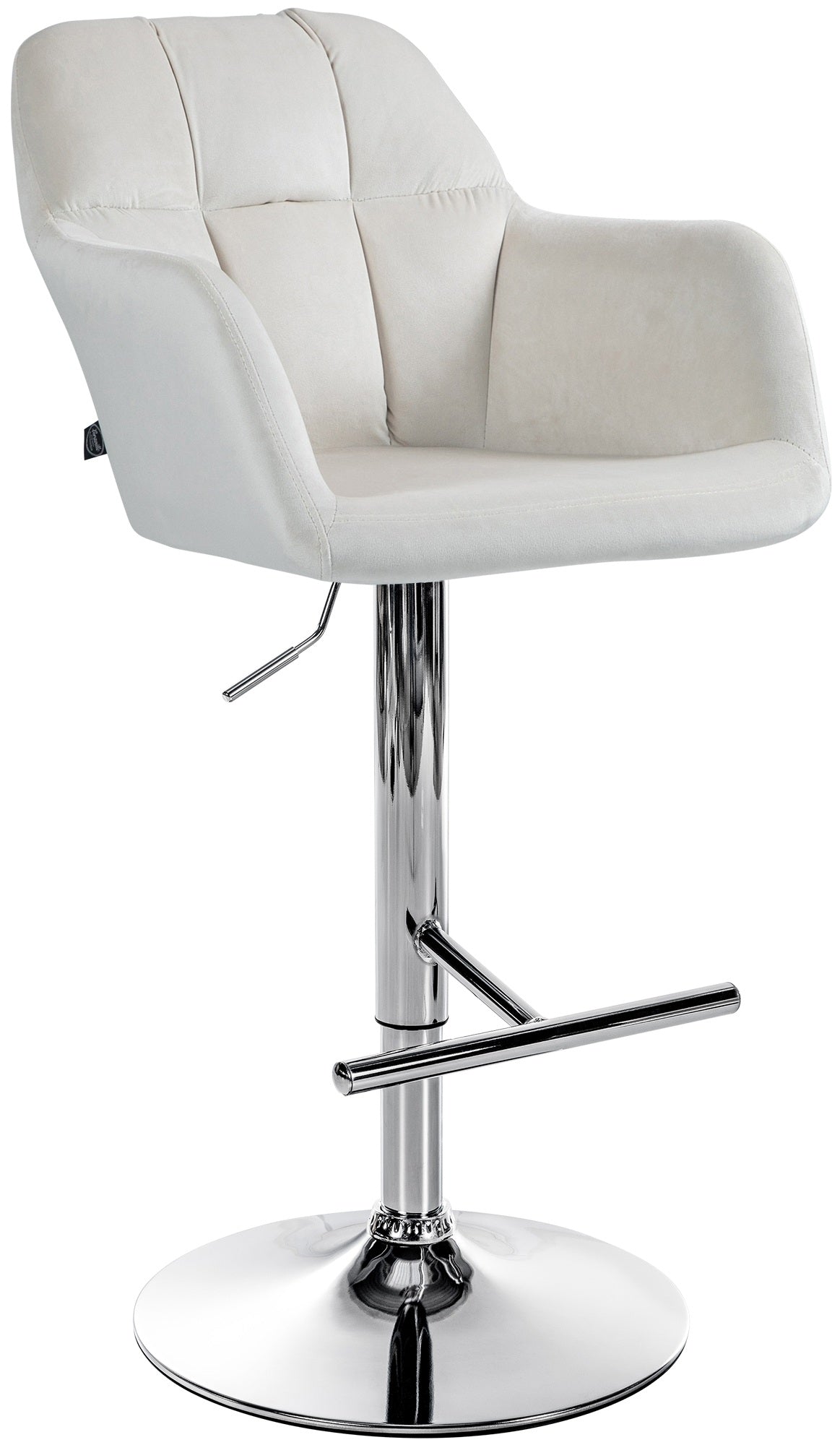 Barhocker Natoma Samt chrom - creme