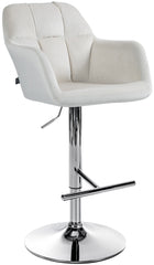 Barhocker Natoma Samt chrom - creme