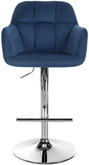 Barhocker Natoma Samt chrom - blau