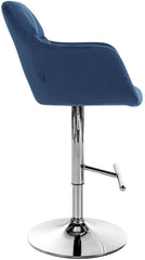 Barhocker Natoma Samt chrom - blau
