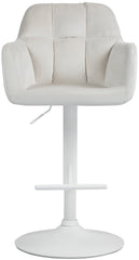 Barhocker Natoma Samt wei� - creme