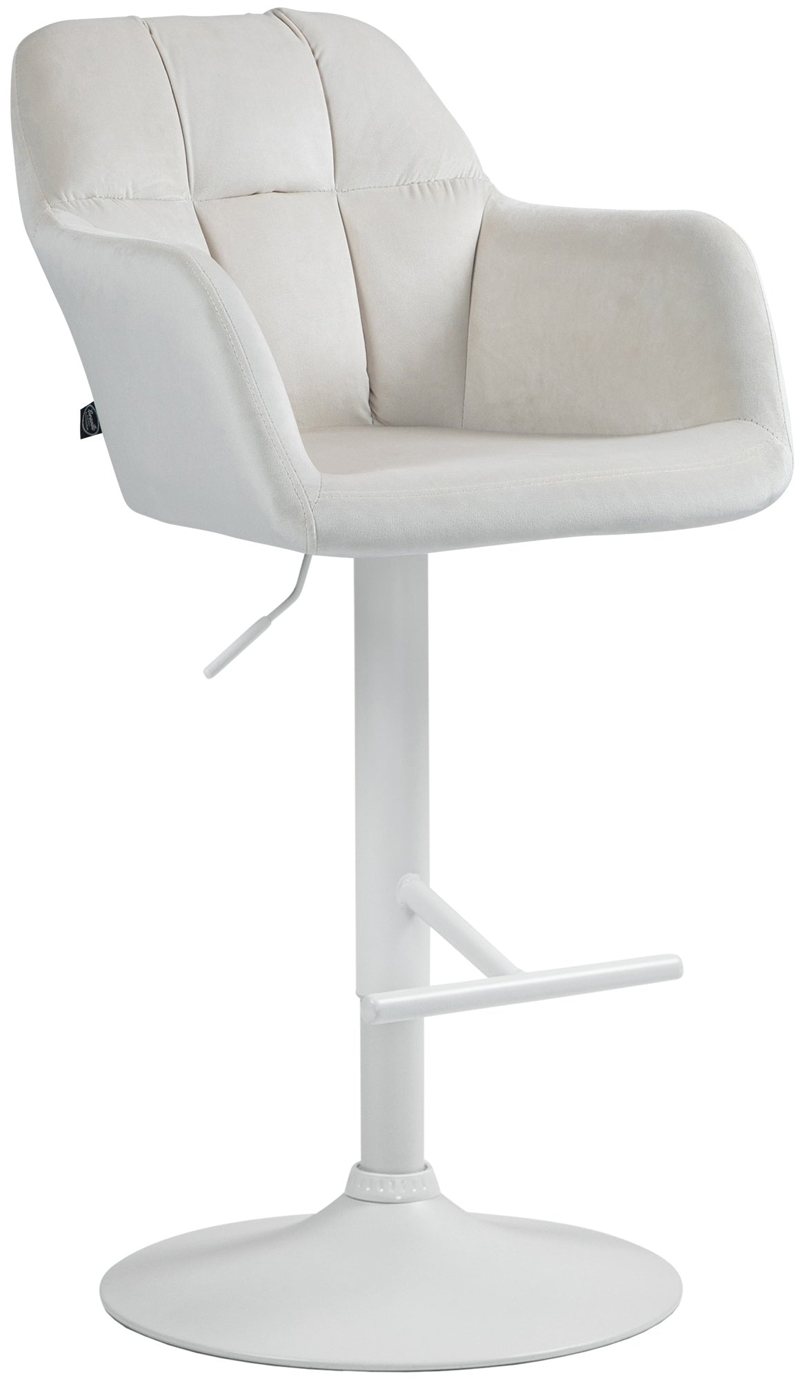 Barhocker Natoma Samt wei� - creme