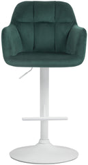 Barhocker Natoma Samt wei� - gr�n