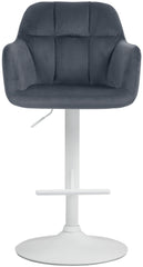 Barhocker Natoma Samt wei� - dunkelgrau