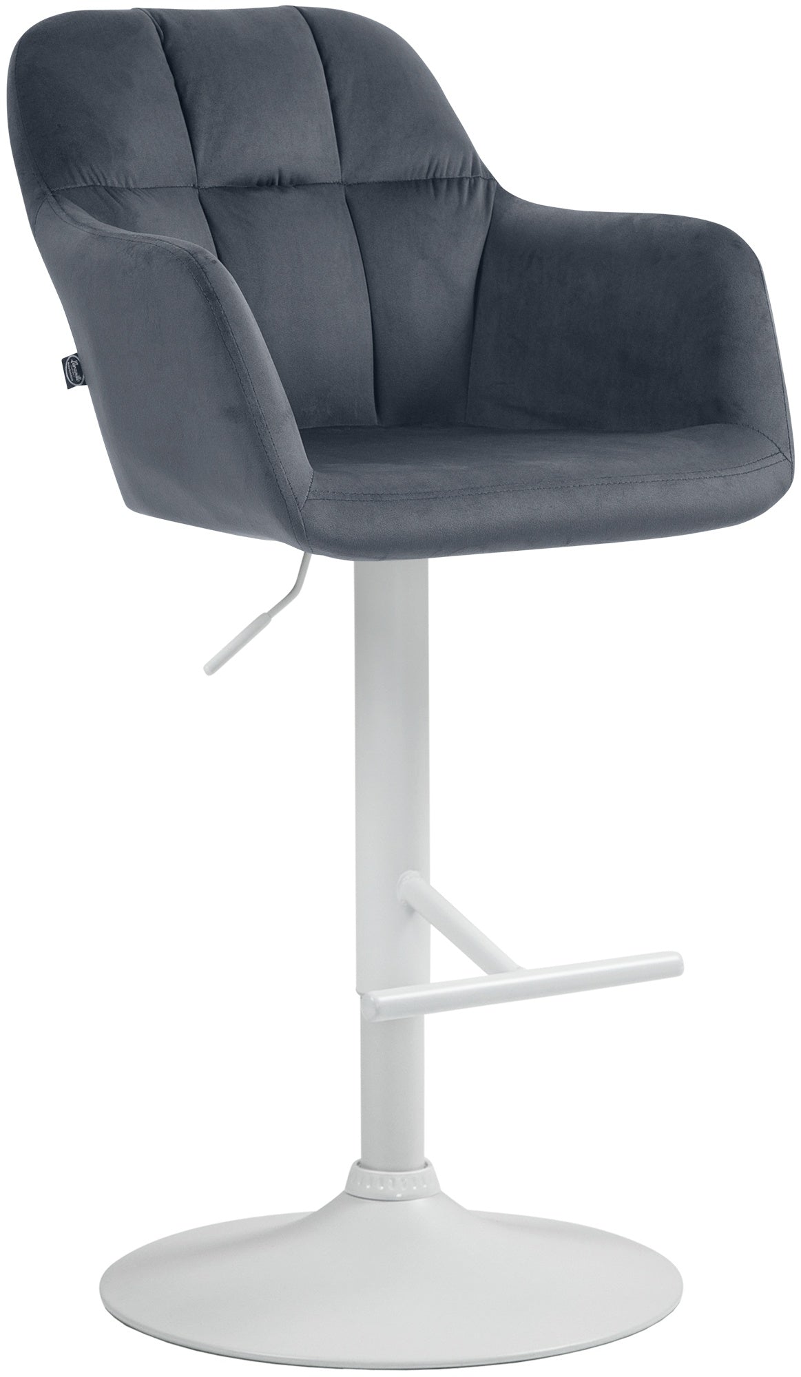 Barhocker Natoma Samt wei� - dunkelgrau