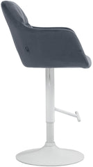 Barhocker Natoma Samt wei� - dunkelgrau