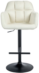 Barhocker Natoma Stoff schwarz - creme