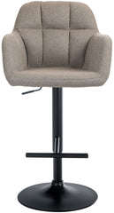 Barhocker Natoma Stoff schwarz - taupe