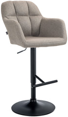 Barhocker Natoma Stoff schwarz - taupe