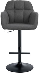 Barhocker Natoma Stoff schwarz - dunkelgrau
