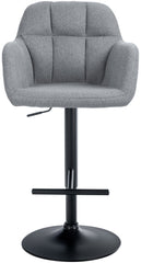 Barhocker Natoma Stoff schwarz - grau