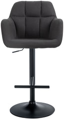Barhocker Natoma Stoff schwarz - schwarz