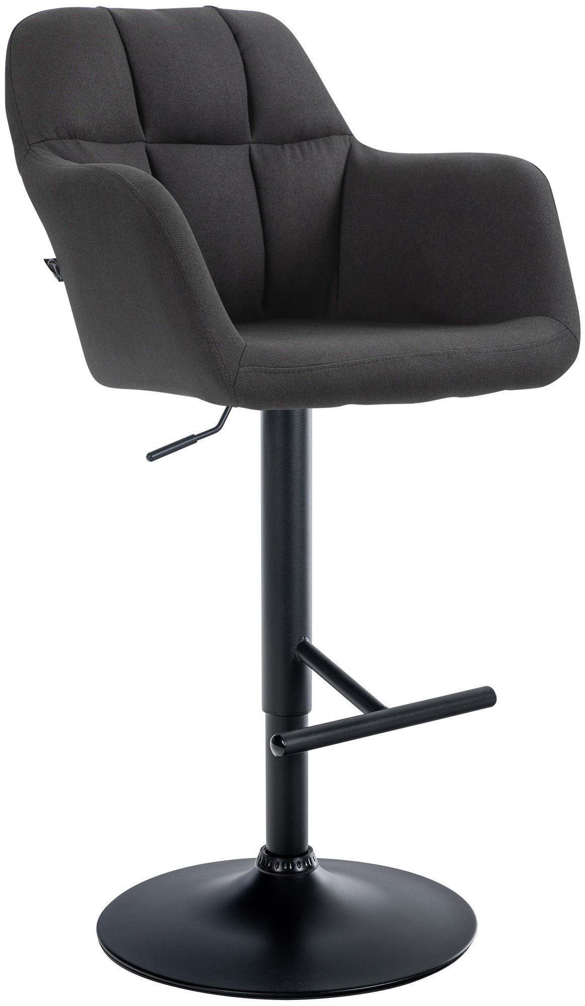 Barhocker Natoma Stoff schwarz - schwarz