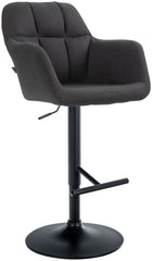 Barhocker Natoma Stoff schwarz - schwarz