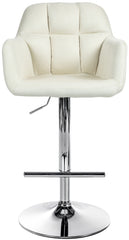 Barhocker Natoma Stoff chrom - creme