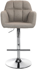 Barhocker Natoma Stoff chrom - taupe